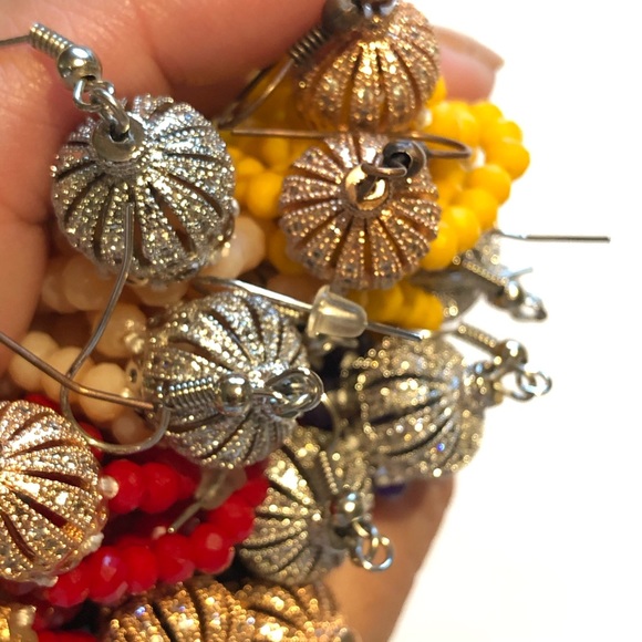 Yellow/Antique Rose Gold Crystal Tassel Ear… - Picture 15 of 16